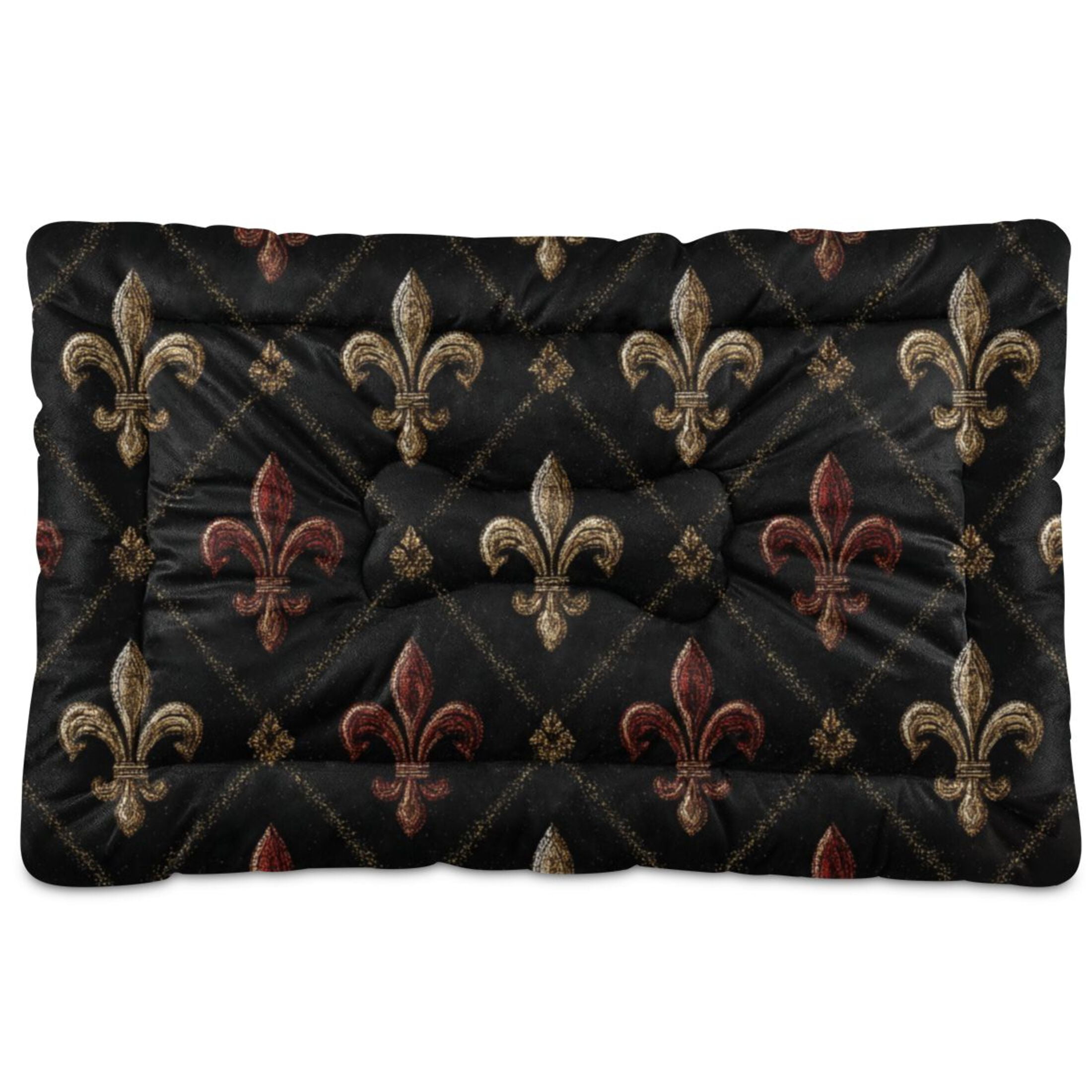 Cozy Mat Pet Bed Indoor Outdoor Warm Soft For Cat Dog Puppy(S/M) Pattern Of Fleur-de-lis