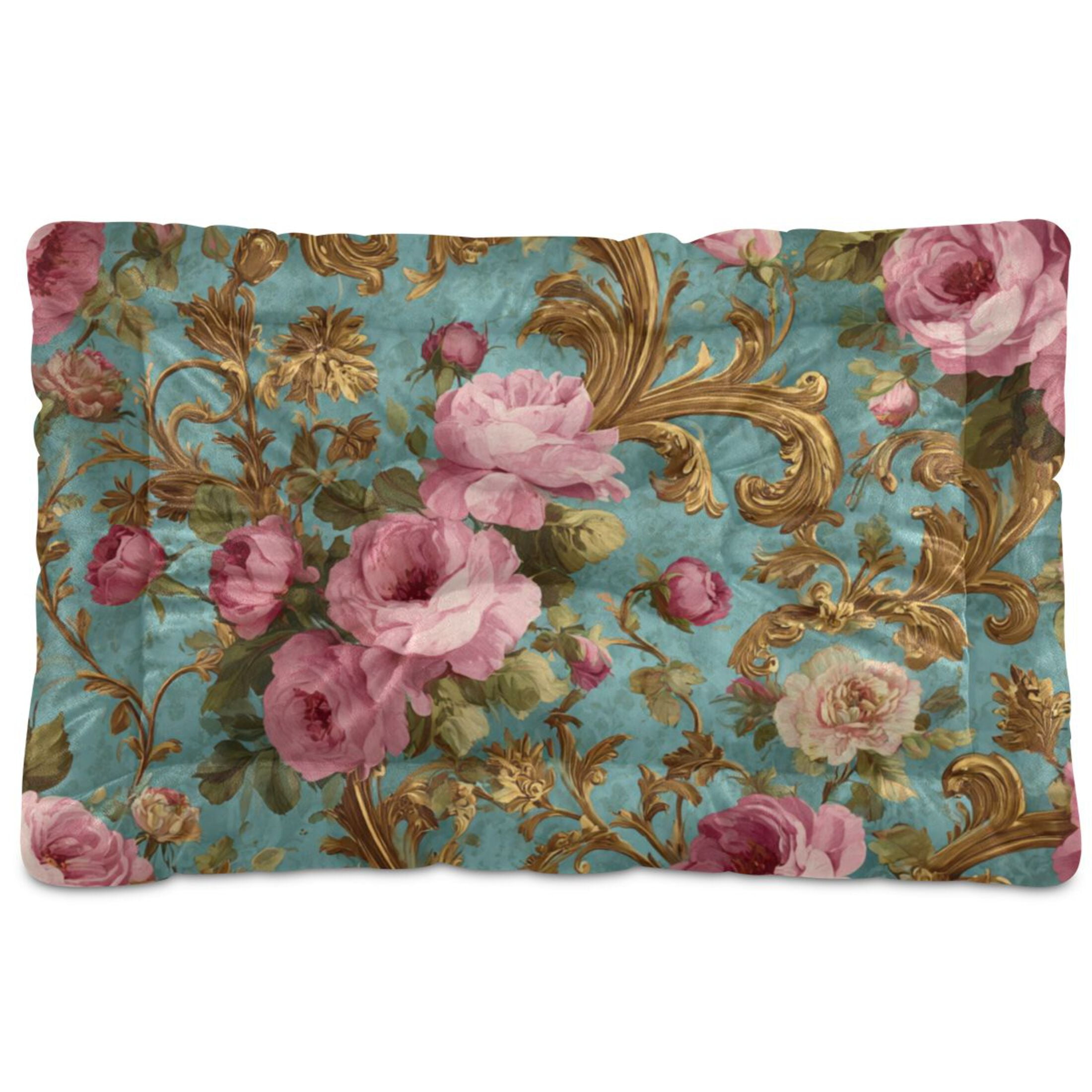 Cozy Mat Pet Bed Indoor Outdoor Warm Soft For Cat Dog Puppy(S/M) Print Of Rococo-style
