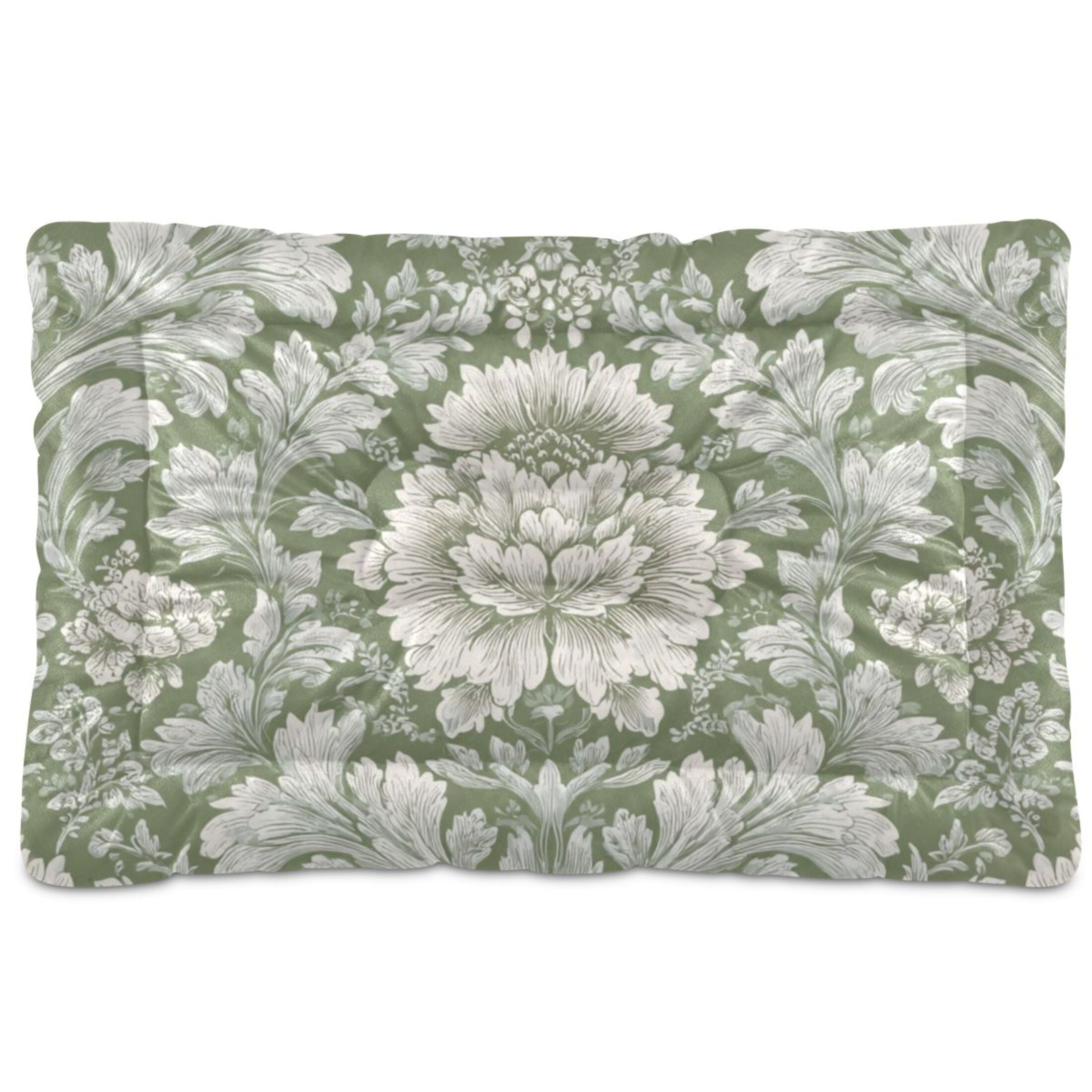 Cozy Mat Pet Bed Indoor Outdoor Warm Soft For Cat Dog Puppy(S/M) Sage Green and Ivory