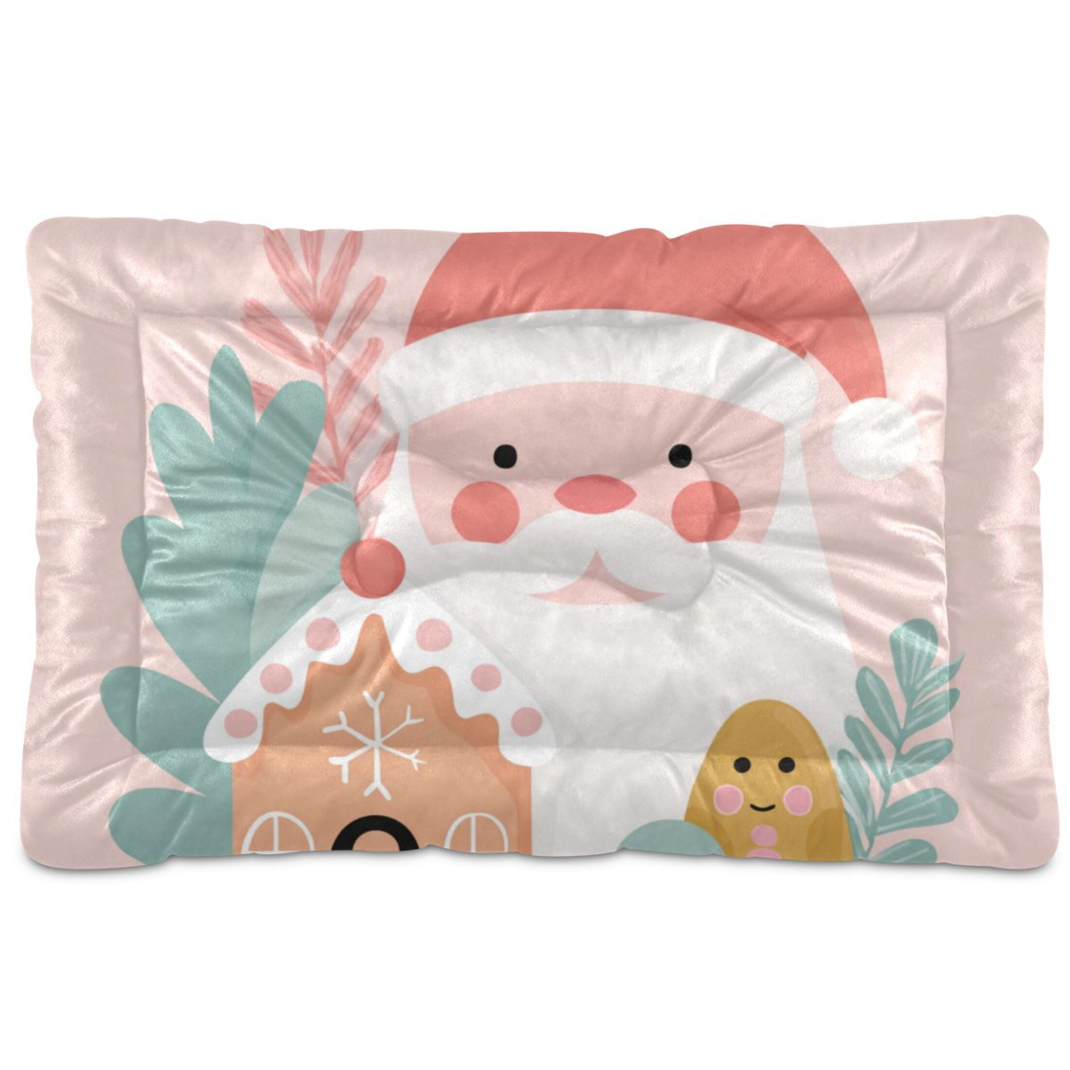 Cozy Mat Pet Bed Indoor Outdoor Warm Soft For Cat Dog Puppy(S/M) Santa Claus Face