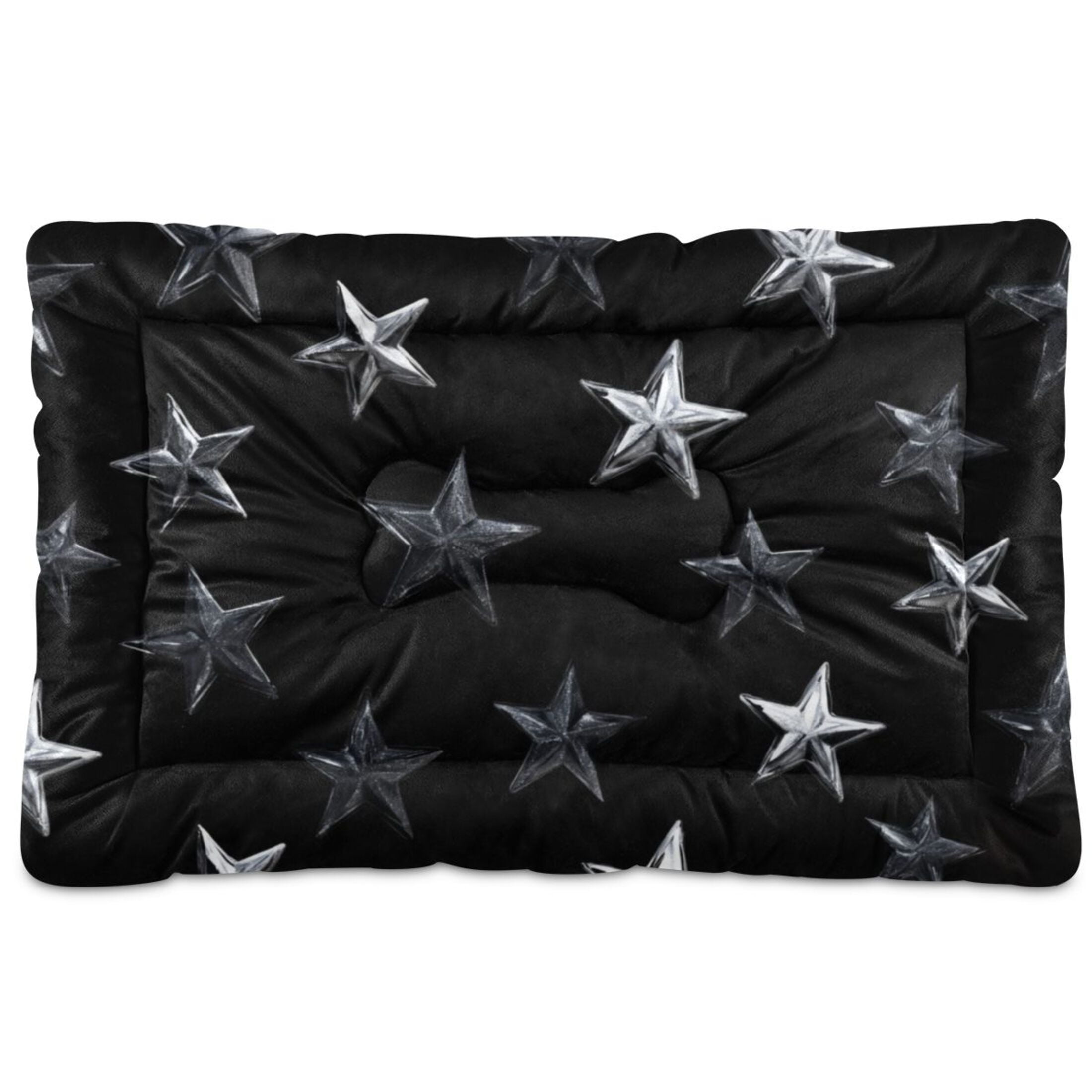 Cozy Mat Pet Bed Indoor Outdoor Warm Soft For Cat Dog Puppy(S/M) Shiny Silver Stars