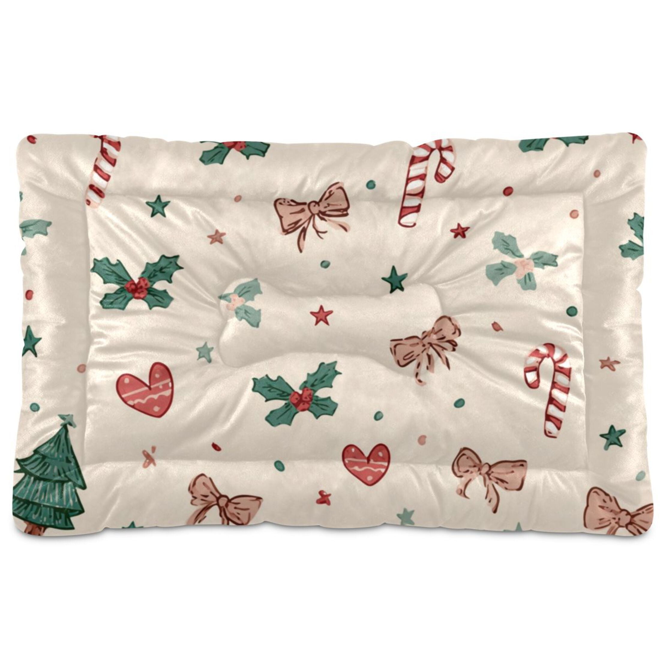 Cozy Mat Pet Bed Indoor Outdoor Warm Soft For Cat Dog Puppy(S/M) Small Christmas Motifs