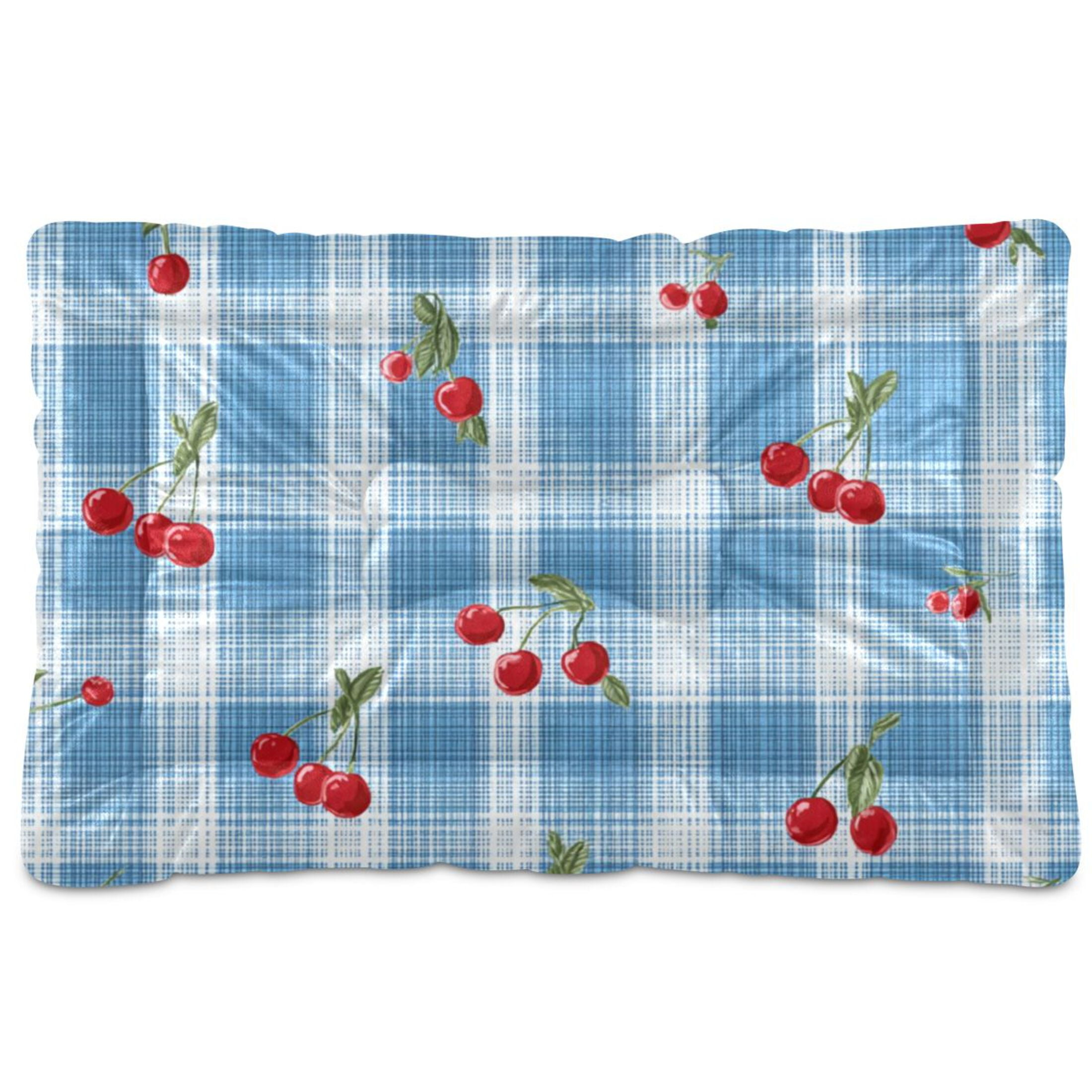 Cozy Mat Pet Bed Indoor Outdoor Warm Soft For Cat Dog Puppy(S/M) Small Red Cherries