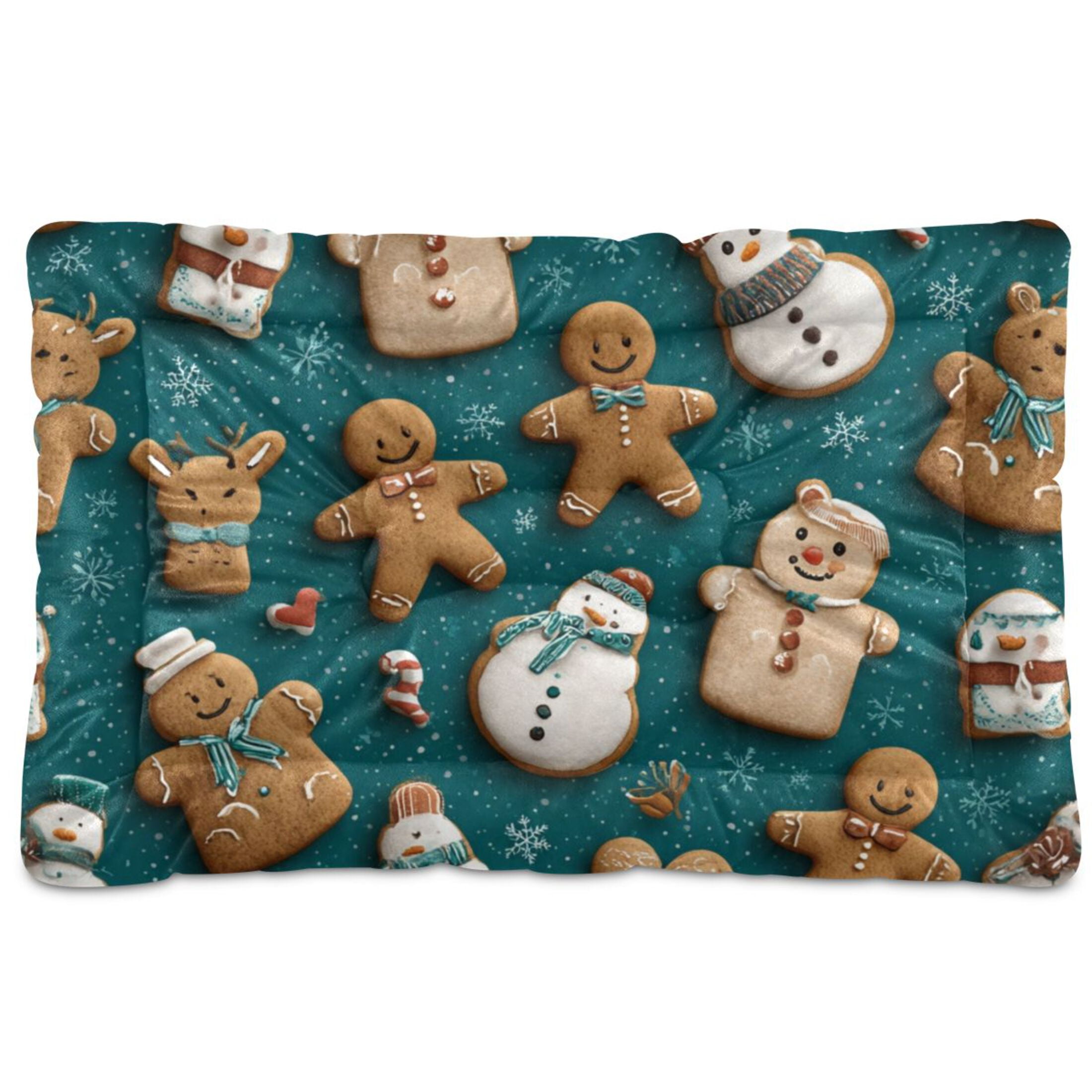 Cozy Mat Pet Bed Indoor Outdoor Warm Soft For Cat Dog Puppy(S/M) Snowmen Reindeer