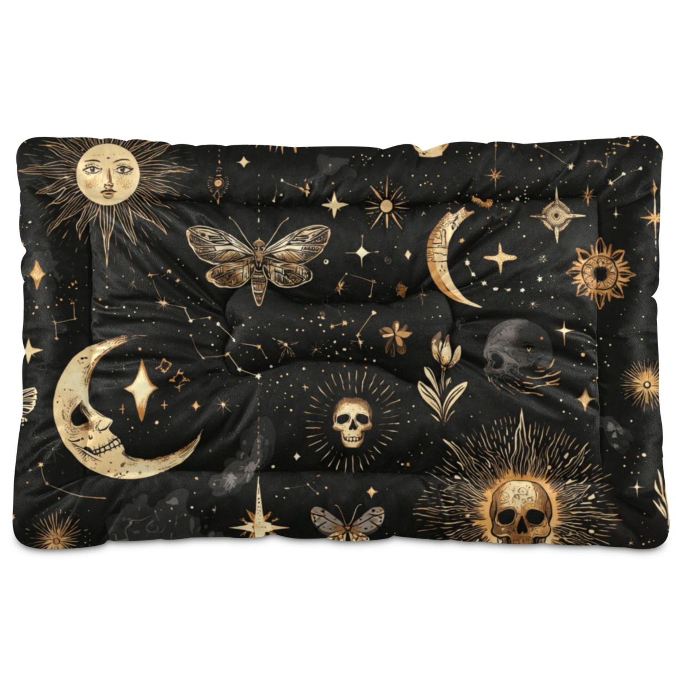 Cozy Mat Pet Bed Indoor Outdoor Warm Soft For Cat Dog Puppy(S/M) Stars Moons Suns Constellations