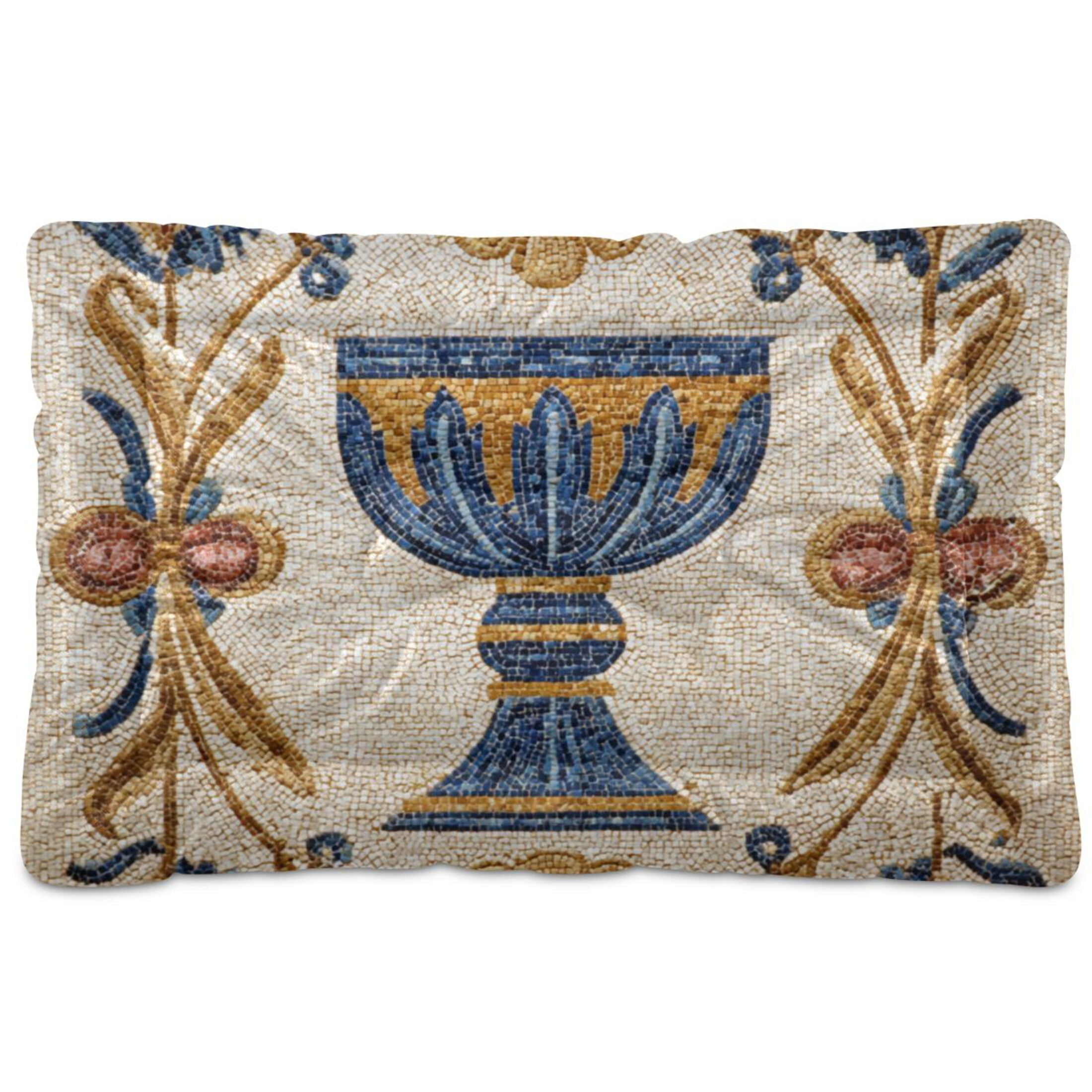 Cozy Mat Pet Bed Indoor Outdoor Warm Soft For Cat Dog Puppy(S/M) The Holy Grail Motif