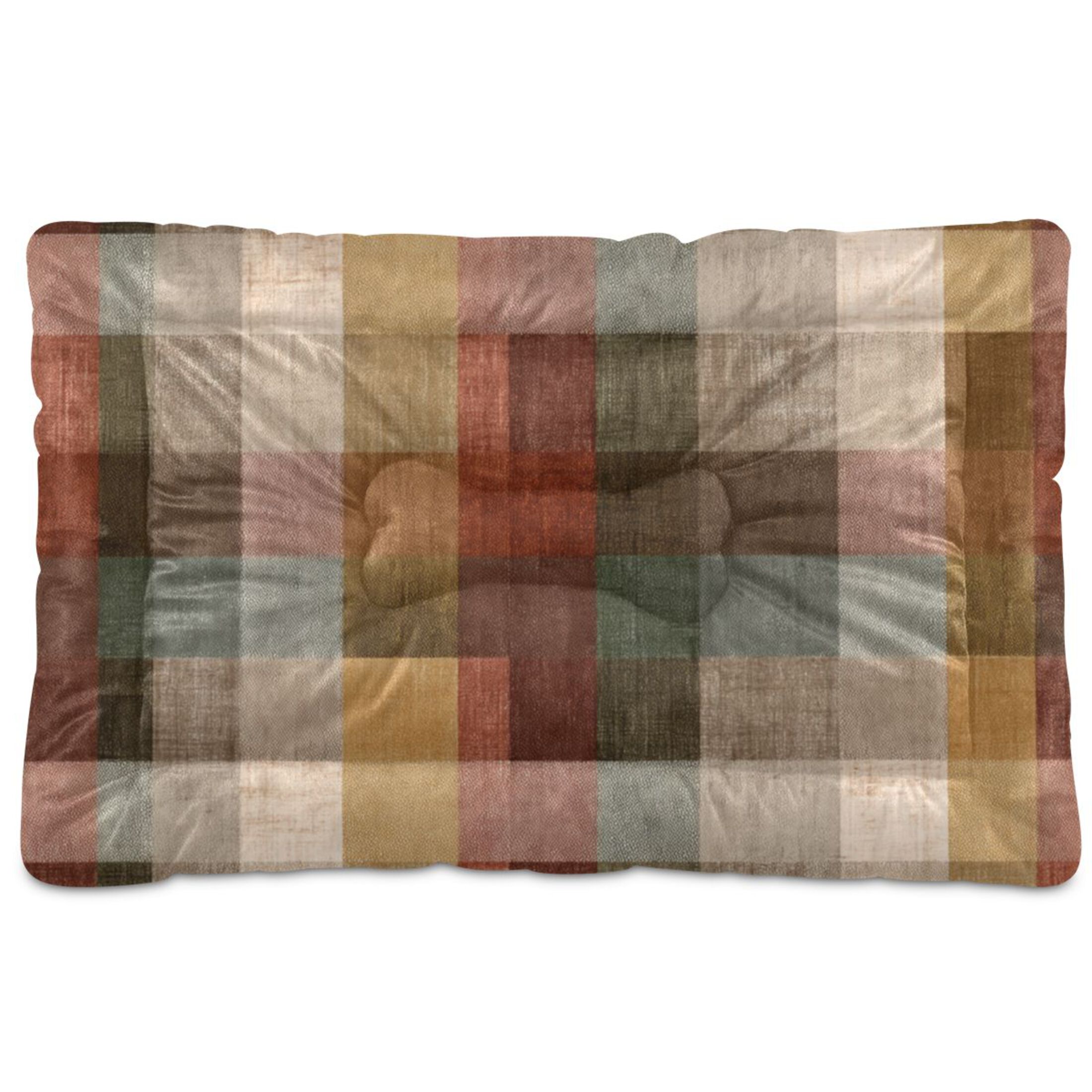 Cozy Mat Pet Bed Indoor Outdoor Warm Soft For Cat Dog Puppy(S/M) Warm Browns Green