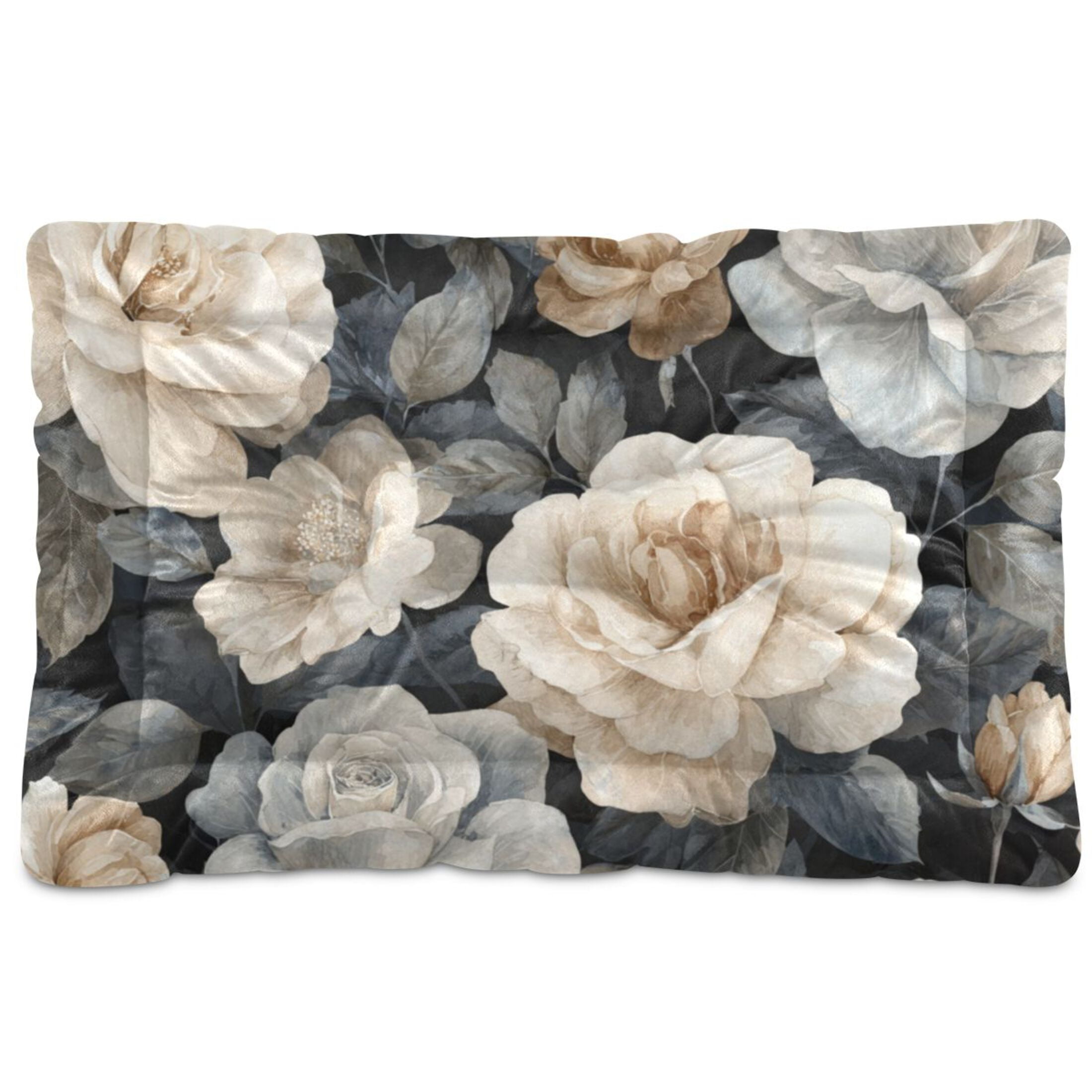 Cozy Mat Pet Bed Indoor Outdoor Warm Soft For Cat Dog Puppy(S/M) Wash Style Roses