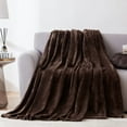 thumbnail image 1 of Cozy Microfiber Extra Soft Solid Color Throw Bed Blanket King - Brown, 1 of 5