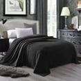 thumbnail image 1 of Cozy Microfiber Extra Soft Solid Color Throw Bed Blanket Queen - Black, 1 of 5