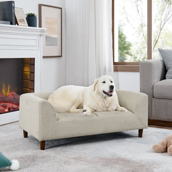 Cozy Modern Pet Sofa Bed for Small & Medium Dogs, Stable Low-Profile Dog Couch with Armrests & Backrest, 4 Colors Available