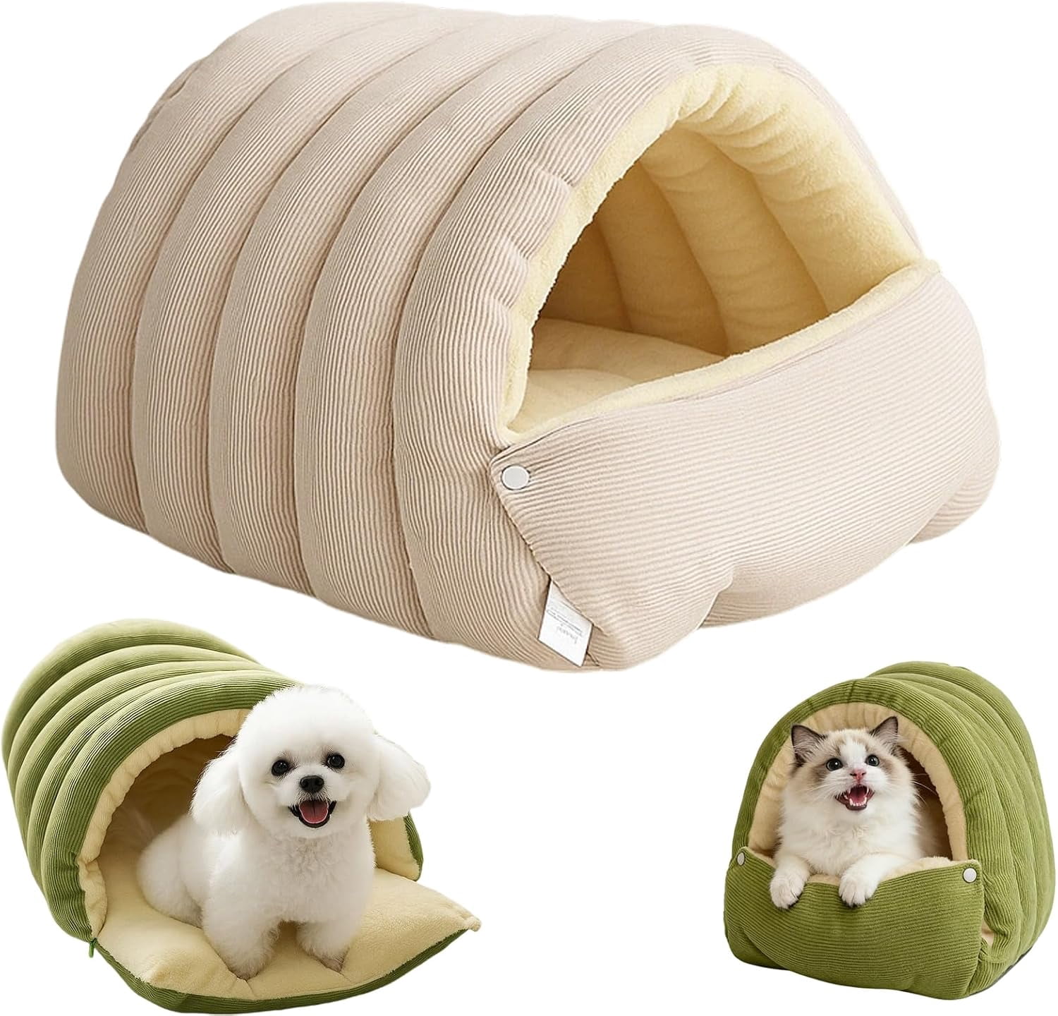 Snungle Cozy Monster Cat Bed, 2026 New Enclosed Cat Cave Bed, Cat Snuggle Pod ...