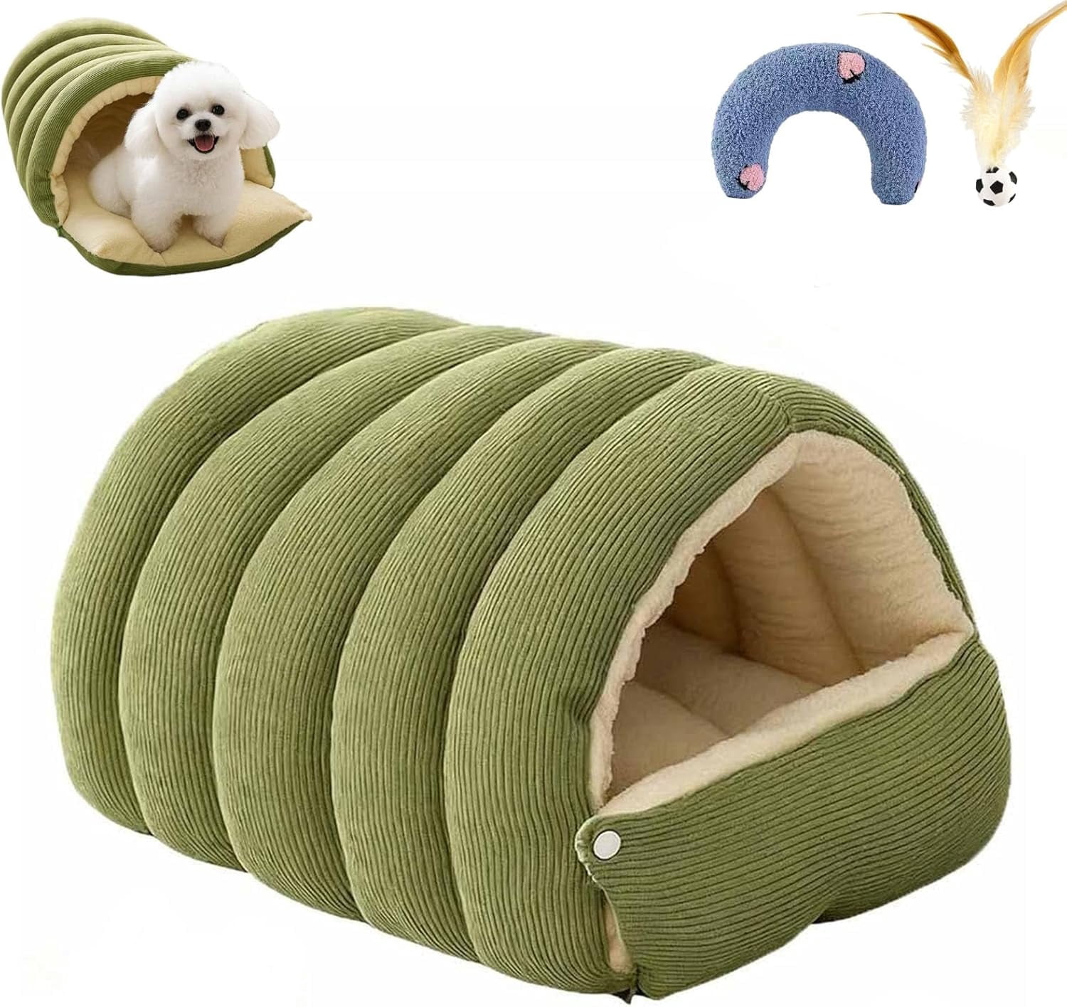 Cozy Monster Cat Bed, Niopets Cave Style Pet Bed Non-Slip