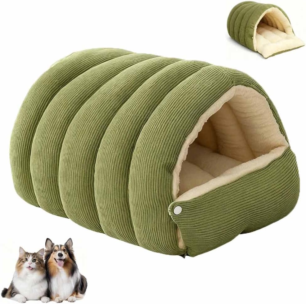 Cozy Monster Cat Bed, Pet Cave for Indoor Cats, Washable Fluffy Dog BEF, Soft and Warm Cats House Tent Bed, Calming Plush Anti-Anxiety Cuddler Beds with Removable Cushioned