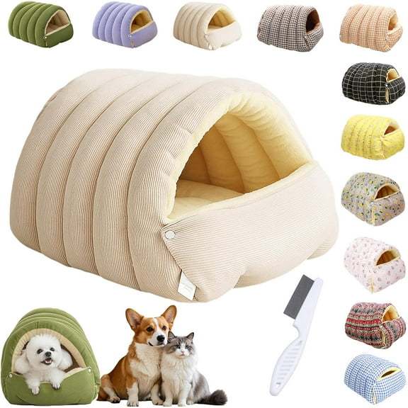 Cozy Monster Cat Bed, Soft and Warm Kitten House Bed, Pet Hideways Sleeping Cats Tent with Removable Washable Cover & Anti‑Slip Base
