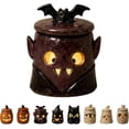 thumbnail image 1 of Cozy Monster Tealight Lantern, Handmade Resin Candle Holder | Cute Spooky Tea Light Holder for Tabletop Mantel Shelf Pumpkin Tealight Holder Cottage Core Halloween Home Decor Gifts, 1 of 8