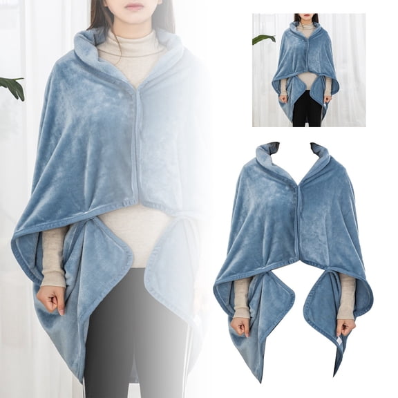 Cozy Multifunctional Blanket for Sofa Use Elegant Nap and Shawl Cover Winter Cape for Air Conditioning Stylish Wool Cloak for Lunch Solid Color Comfort
