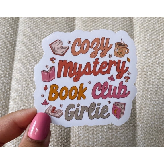 Cozy Mystery Reading Cool Book Lover Bookish Romance Reader Sticker