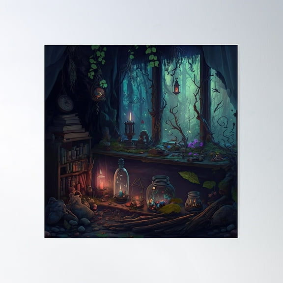 Cozy Night In The Cabin Poster Wall Art, Modern Wall Decor For Living Room Bedroom, 16x16 UNFRAMED