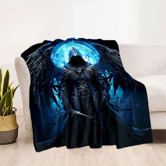 Cozy Night Reaper Print Blanket Cozy Night Reaper Print Lightweight Flannel Throw Blanket Soft and Warm Digital Printing Fleece For Sofa Bed Travel Camping