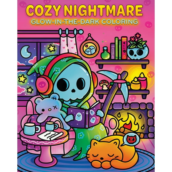 Cozy Nightmare Glow-In-the-Dark Coloring, 80 pages (Paperback)