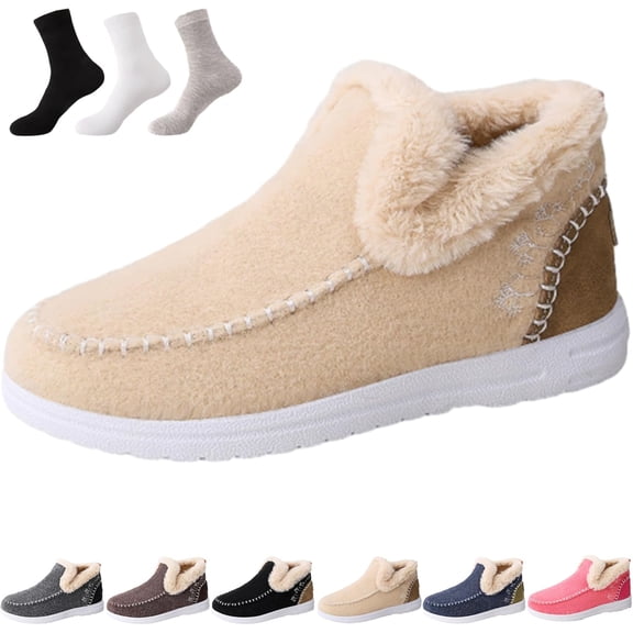 Cozy Orthopedic Fleece Slip-On Boots, Women Men Warm Plush Lined Non-Slip Casual Loafer, Comfort Every Steps Flat Shoes