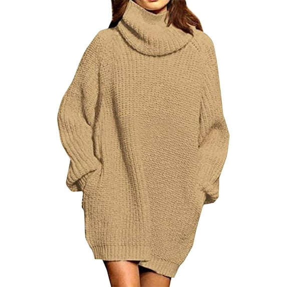 Cozy Oversized Turtleneck Sweater Dress for Women Soft Knit Long Sleeve Pullover in Rich Burgundy Red