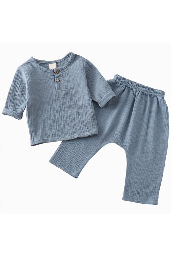 Cozy Pajamas For Little/Big Trendy Boys Long Sleeves Soft PJs Set Kid 6-12 Months 12-24 Months 2t 3t 4t 5t 6t 7t 8t 9t Children(Blue,12-18 Months)