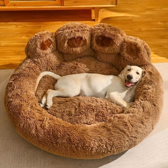 Cozy Paw Plush Pet Bed - Ultra-Soft, Warm, Anti-Slip Faux Fur Round Bed for Small to Large Breeds, Perfect for Dogs & Cats - 24/28/36/43 Inches, Durable, Machine Washable, and Easy to Assemble