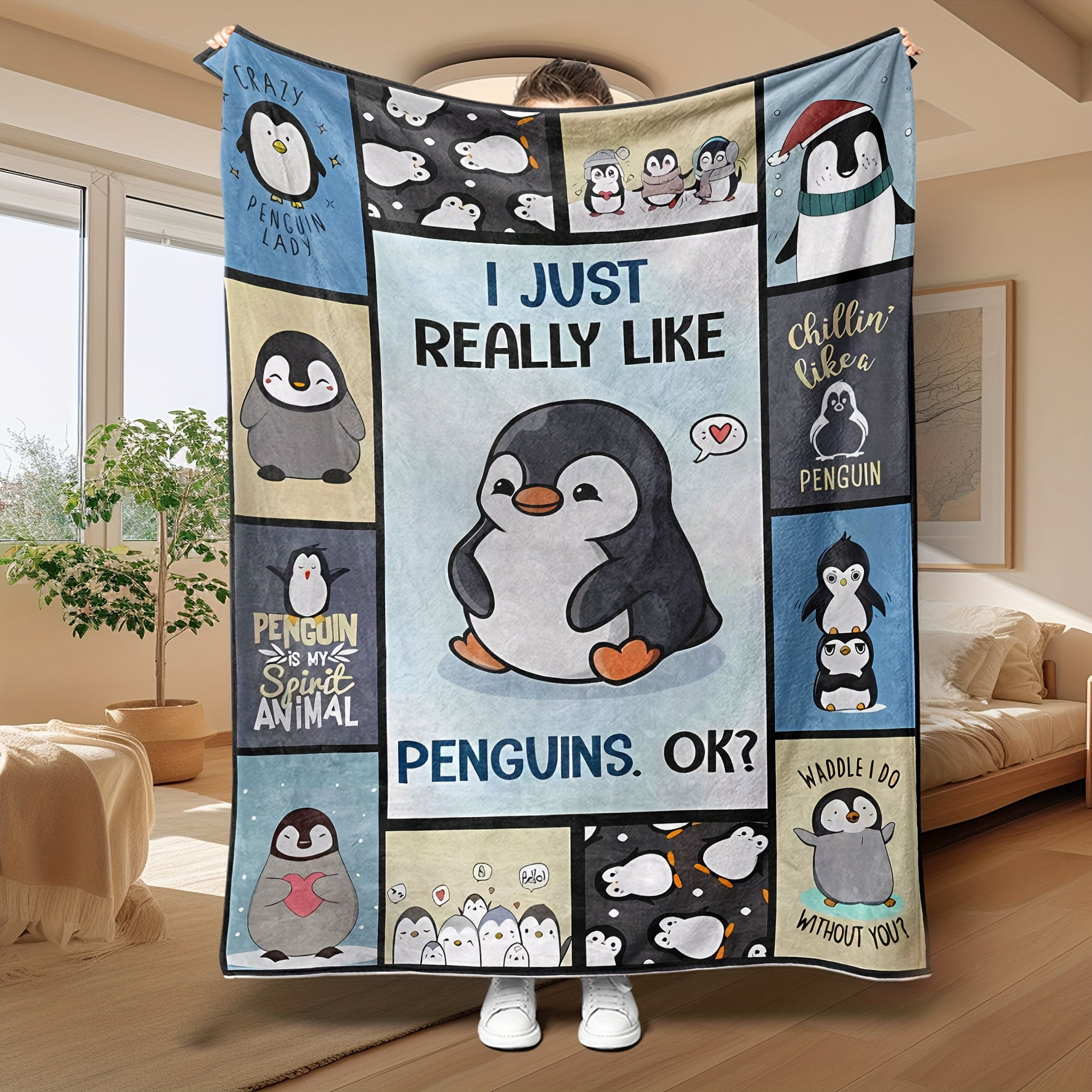 Penguin Family Quilted Blanket NCU0DK344 main image 0