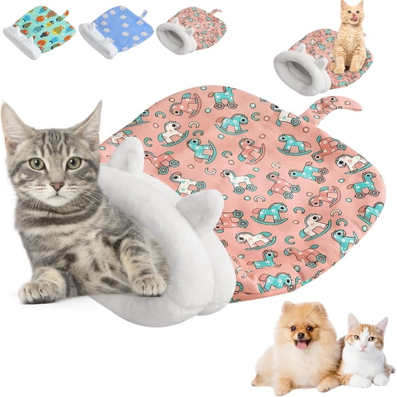 Cozy Pet Nest for Cats and Dogs, Cozy Soft Cat Bed, 360° Warm Semi-Enclosed Soft Plush Large Cat Bed, Pet Snuggle Sack for Cats 4-7.5kg