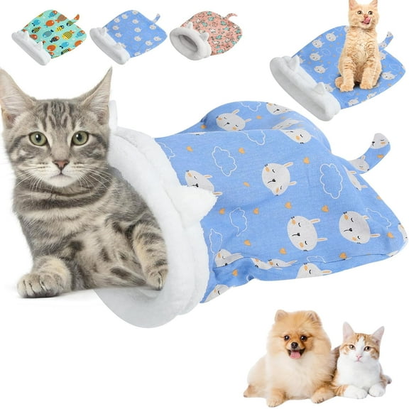 Cozy Pet Nest for Cats and Dogs, Cozy Soft Cat Bed, 360° Warm Semi-Enclosed Soft Plush Large Cat Bed, Pet Snuggle Sack for Cats 4-7.5kg