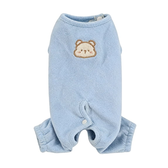 Cozy Pet Pajamas for Small Dogs and Cats, Fashionable Nightwear for Daily Sleeping and Hair Containment, Blue M