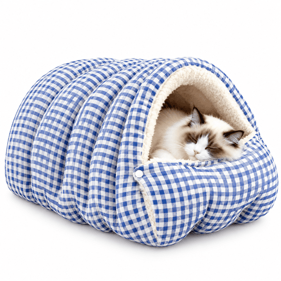 2.0 Upgraded Thickened Self-Warming Cat Bed for Small Dogs & Cats, Cozy Indoor Puppy House, Hooded Cat Cave Bed, Soft Kitten Nest, Pet Sleeping Tent