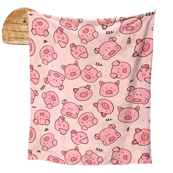 Cozy Piglet Flannel Blanket – Soft, Warm & Vibrant Print Throw, All-Season Comfort for Couch, Bed, Car, Office, Camping & Travel, Perfect Thoughtful Gift for Any Occasion