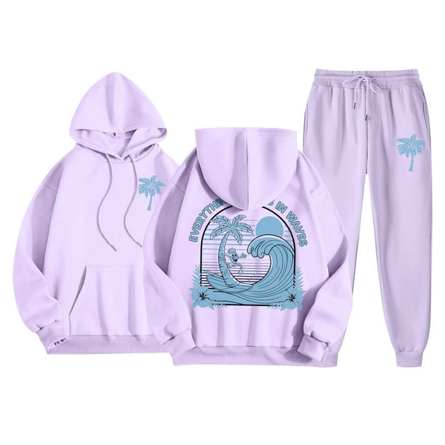 Cozy Pink Palm Puff Hoodie – Soft Cotton Blend Pullover with Trendy Palm Print – Perfect for Lounging & Casual Outings