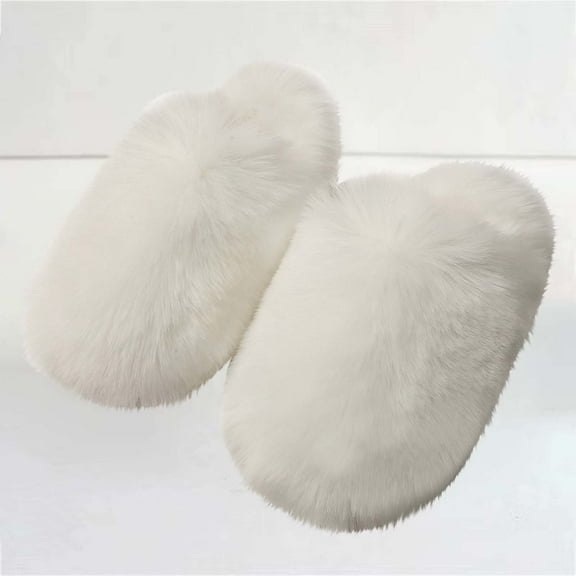 Cozy Platform Fuzzy Slippers for Women Indoor and Outdoor Fuzzy House Shoes with Memory Foam Anti-Skid Comfy Slip-On Warm House Footwear Arch Support Moccasin Winter Shoes