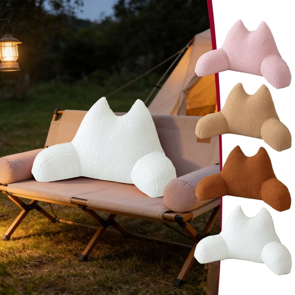 Cozy Plush Camping Backrest Pillow Ergonomic Support Cushion for Outdoor Chair and Reading Nook