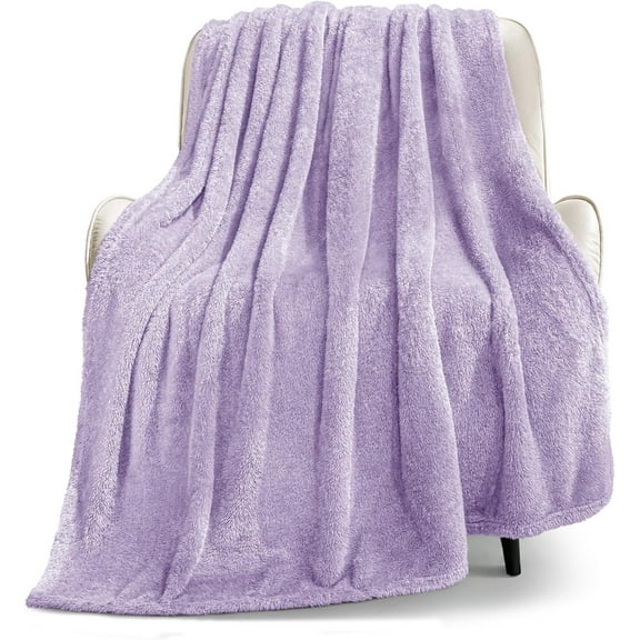 Whale Flotilla Extra Large Lilac Throw Blanket for Couch, Decorative Soft Warm Fleece Bed Blankets, Plush Fluffy Thick Sofa Throws for All Season, 50x70 Inch