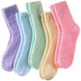 thumbnail image 1 of Winter Fuzzy Warm Cozy Socks Women Plush Socks 5 Pairs Assorted, 1 of 4