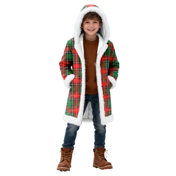 Cozy Print Fleece Cardigan For Kids And Teens With Healthful Comfort Festive Sweater Style Knit Layering Piece