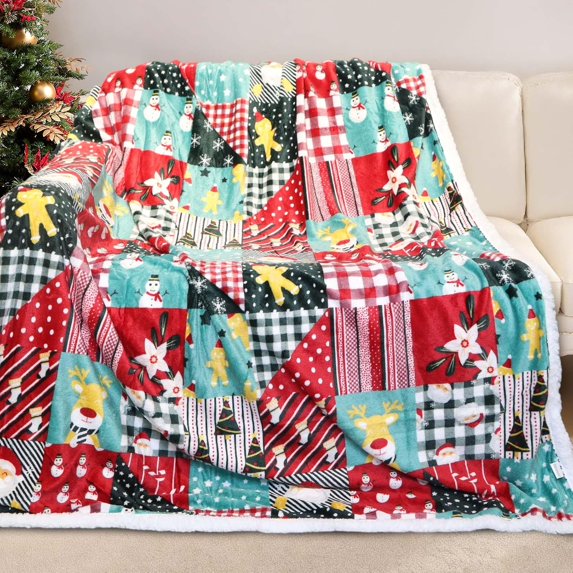 Cozy Printed Throw Christmas Blanket - 300 GSM Fleece Throw Size for Home Decoration, Ultra Soft Blanket (Throw - 50" x 60") - I