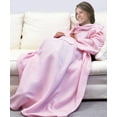 thumbnail image 1 of Cozy Products Cuddlee Throws Blanket with Sleeves Warm Fleece One Size Fits Most Adults 53" x 68" Pink, 1 of 3