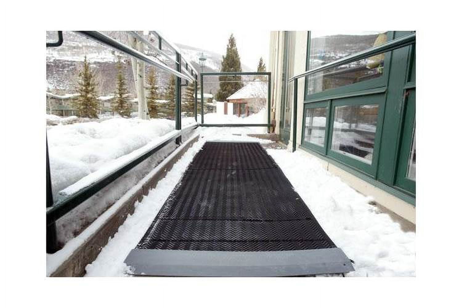 Black Non-Slip Electric Heated Rubber Mat with 6 ft Cord