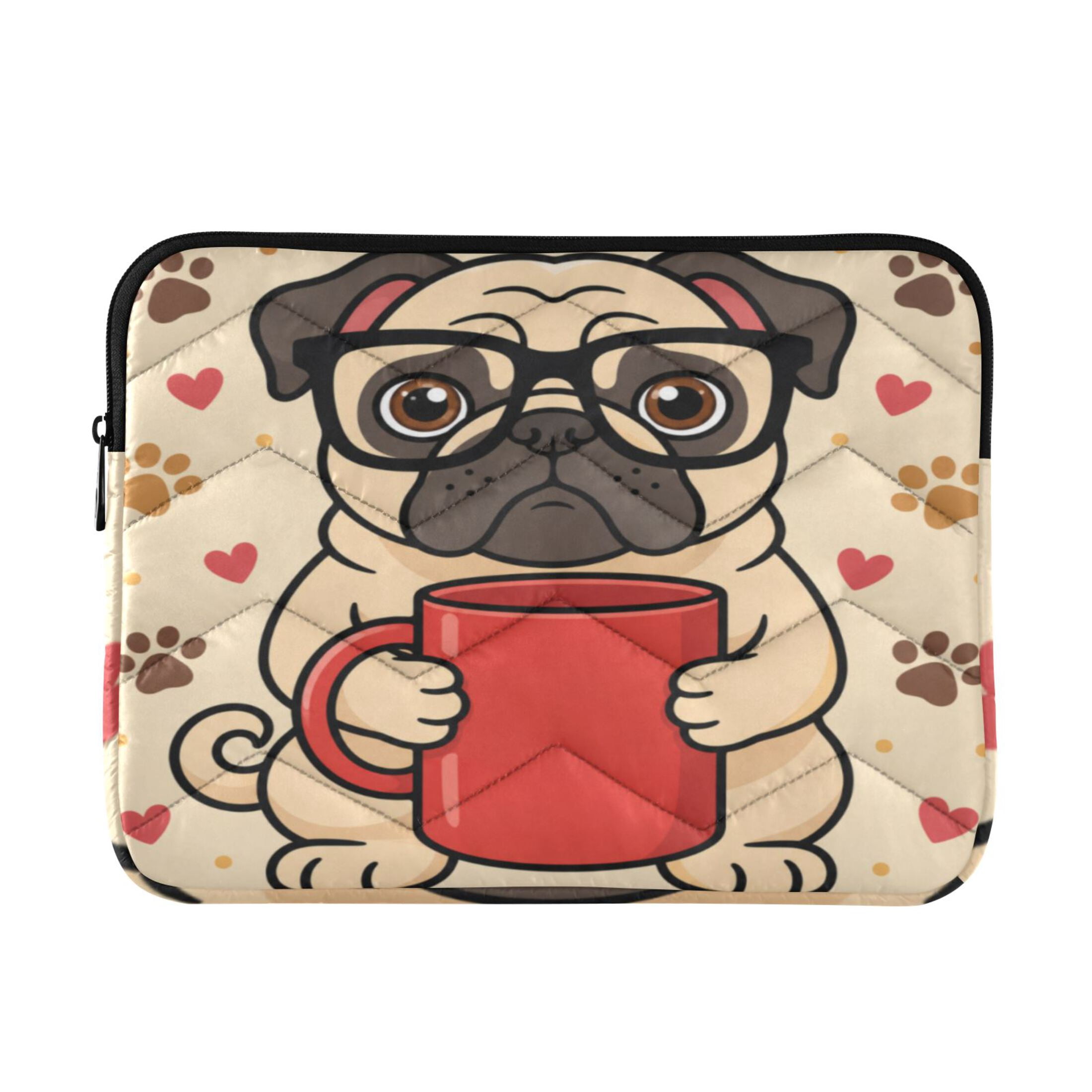 Computer Tech Backpacks Cozy Pug Printed Laptop Sleeve 15-16 Inch Computer Bag & Laptop Case ...