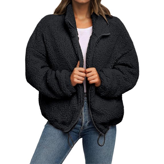 Cozy Pullover Hoodie Jacket Soft Loose Fit Long Sleeve Outerwear With Front Pockets For Casual Fall Winter