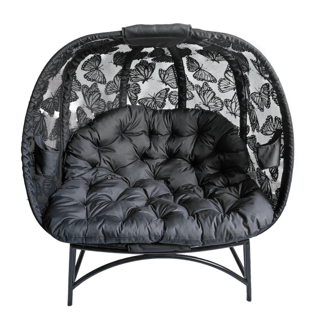 Cozy Pumpkin Loveseat Chair Butterfly Black