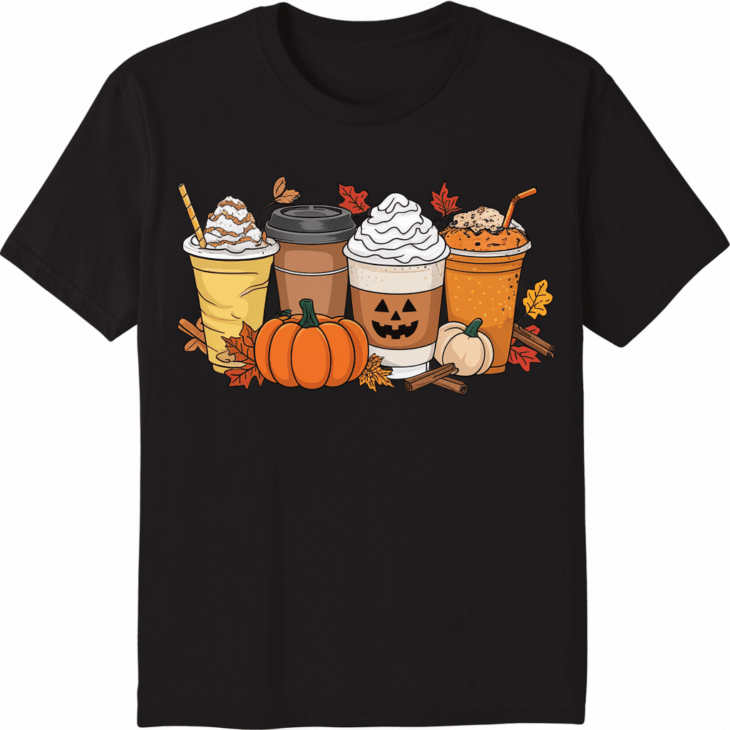 Cozy Pumpkin Spice Latte Coffee Fall Season Costume T-Shirt - Walmart.com