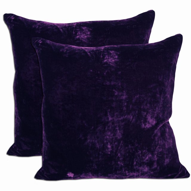 Cozy Quarters Inc Purple Velvet Down Alternative Filled Throw Pillows