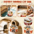 thumbnail image 1 of Cozy Ramen Bowl Shaped Plush Pet Bed with Removable Lid, Soft Cushion, Fun Food Design, for Cats and Small Dogs, 1 of 7